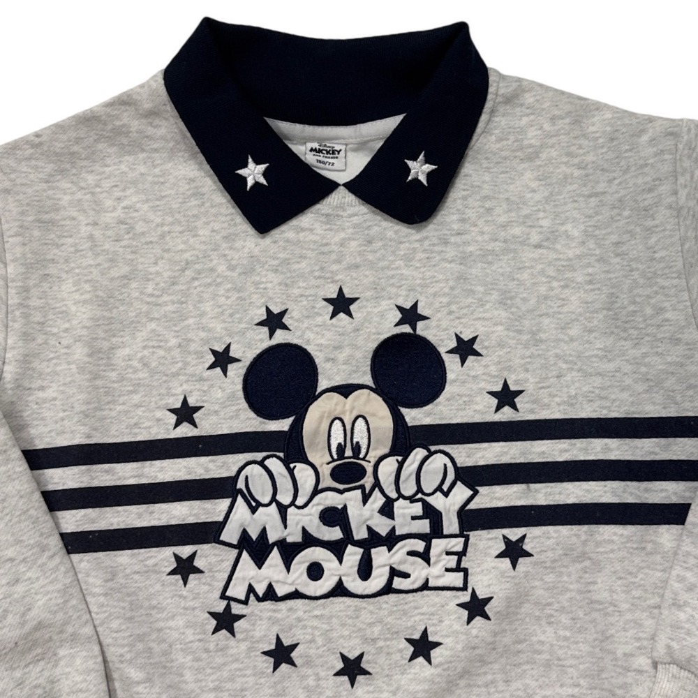 Rare vintage kids Disney Mickey Mouse grey pullover sweatshirt size 10-12 - Picture 4 of 7